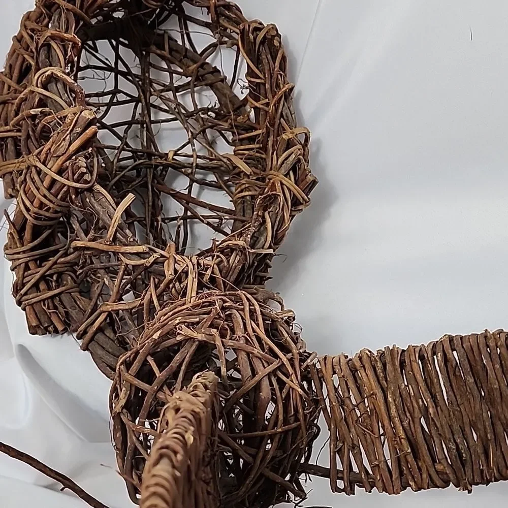 Vtg Bunny Bent Twig Basket Easter Basket Planter Centerpiece